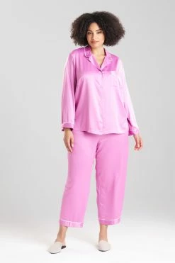 Feather Satin Essentials PJ -Natori Sales Shop Feather Satin Essentials PJ Violet Quartz by Natori 3 73432.1660762314