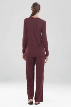 Feathers Essentials PJ -Natori Sales Shop Feathers Essential PJ Deep Garnet by Natori 2 79377.1629213010