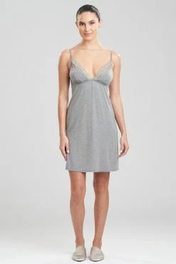 Feathers Essentials Lace Chemise 29 Feathers Essentials Lace Chemise -Natori Sales Shop Feathers Essentials Lace Chemise Heather Grey by Natori 71638.1668454454
