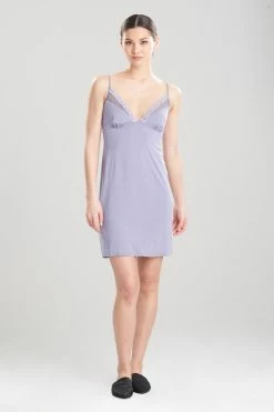 Feathers Essentials Lace Chemise 40 Feathers Essentials Lace Chemise -Natori Sales Shop Feathers Essentials Lace Chemise Slate Purple by Natori 64409.1660762905