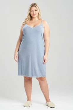 Feathers Essentials Lace Chemise 38 Feathers Essentials Lace Chemise -Natori Sales Shop Feathers Essentials Lace Chemise Windy Blue by Natori 3 83743.1645815436