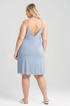 Feathers Essentials Lace Chemise 37 Feathers Essentials Lace Chemise -Natori Sales Shop Feathers Essentials Lace Chemise Windy Blue by Natori 4 21332.1645815433