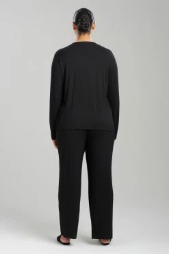 Feathers Essentials Lenzing™ Ecovero™ Viscose Lace Applique PJ -Natori Sales Shop Feathers Essentials Lenzing Ecovero Viscose Lace Applique PJ Black by Natori 4 11531.1692199917