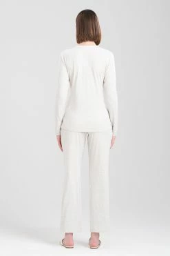 Feathers Essentials Lenzing™ Ecovero™ Viscose Lace Applique PJ -Natori Sales Shop Feathers Essentials Lenzing Ecovero Viscose Lace Applique PJ Heather Pebblestone by Natori 34661.1692031938
