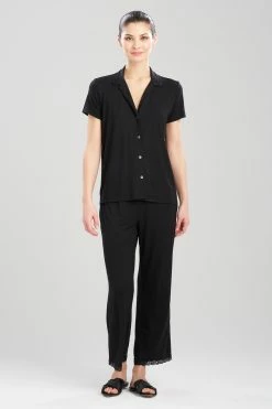 Feathers Essentials Lenzing™ Ecovero™ Viscose Lace Applique Trim PJ -Natori Sales Shop Feathers Essentials Lenzing Ecovero Viscose Lace Applique Trim PJ Black by Natori 2 81671.1692031902