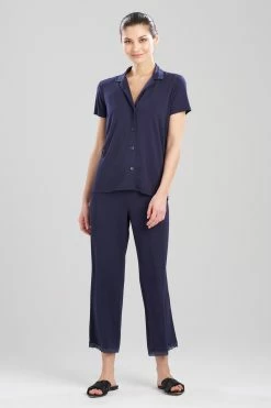 Feathers Essentials Lenzing™ Ecovero™ Viscose Lace Applique Trim PJ -Natori Sales Shop Feathers Essentials Lenzing Ecovero Viscose Lace Applique Trim PJ Night Blue by Natori 75056.1692031909