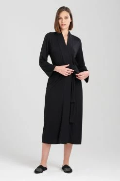 Feathers Essentials Lenzing™ Ecovero™ Viscose Robe -Natori Sales Shop Feathers Essentials Lenzing Ecovero Viscose Robe Black by Natori 28166.1691586752