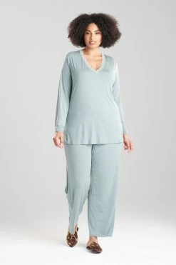 Feathers Essentials PJ -Natori Sales Shop Feathers Essentials PJ Eucalyptus Green by Natori 3 10229.1666020676