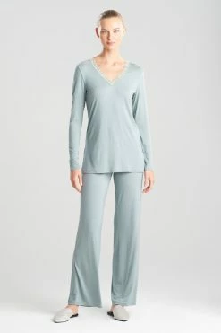 Feathers Essentials PJ -Natori Sales Shop Feathers Essentials PJ Eucalyptus Green by Natori 77785.1660762480