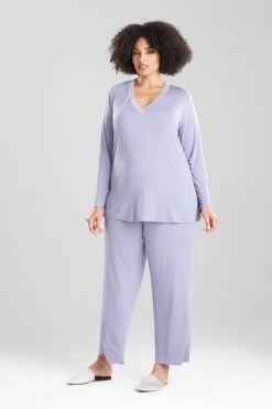 Feathers Essentials PJ -Natori Sales Shop Feathers Essentials PJ Slate Purple by Natori 3 12648.1668113890