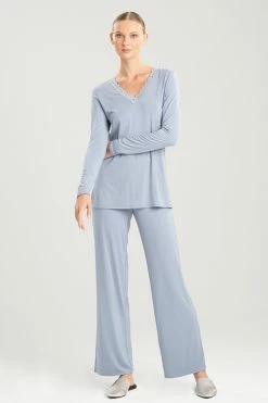 Feathers Essentials PJ -Natori Sales Shop Feathers Essentials PJ Windy Blue by Natori 93727.1648581530