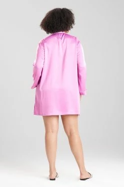 Feathers Satin Essentials Notch Collar Sleepshirt -Natori Sales Shop Feathers Satin Essentials Notch Collar Sleepshirt Violet Quartz by Natori 4 18655.1660761567