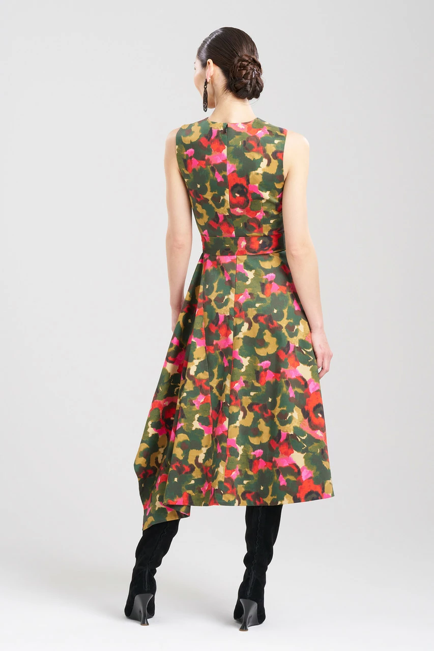 Floral Asymmetrical Boat Neck Dress 2 Floral Asymmetrical Boat Neck Dress - Image 2