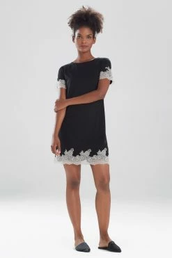 Luxe Shangri-La TENCEL™ Short Sleeve Sleepshirt -Natori Sales Shop G72056 BKC 1 52426.1634265090