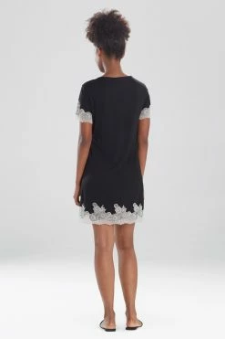 Luxe Shangri-La TENCEL™ Short Sleeve Sleepshirt -Natori Sales Shop G72056 BKC 2 91652.1600725073