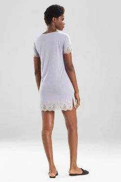 Luxe Shangri-La TENCEL™ Short Sleeve Sleepshirt -Natori Sales Shop G72056 PBE 2 41197.1601417736