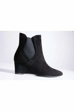 Gaisha-Su Suede Wedge Bootie 24 Gaisha-Su Suede Wedge Bootie -Natori Sales Shop Gaisha Su Suede Wedge Bootie Black by Natori 29967.1662042380