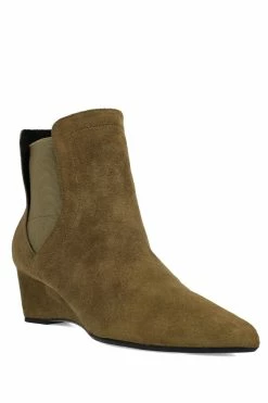 Gaisha-Su Suede Wedge Bootie 33 Gaisha-Su Suede Wedge Bootie -Natori Sales Shop Gaisha Su Suede Wedge Bootie Olive by Natori 3 86145.1677175105