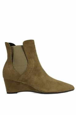 Gaisha-Su Suede Wedge Bootie 34 Gaisha-Su Suede Wedge Bootie -Natori Sales Shop Gaisha Su Suede Wedge Bootie Olive by Natori 4 04715.1663905200