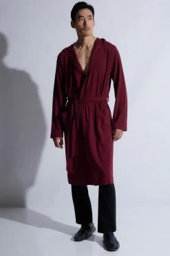 Galen Cotton Modal Hooded Robe -Natori Sales Shop Galen Cotton Modal Hoodie Robe Cabernet by Natori 5 17466.1664398542