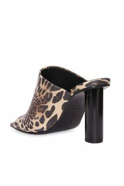 Gamine Luxe Leopard Column Heel Mule -Natori Sales Shop Gamine Luxe Leopard Column Heel Mule Chestnut by Natori 2 44324.1656011518