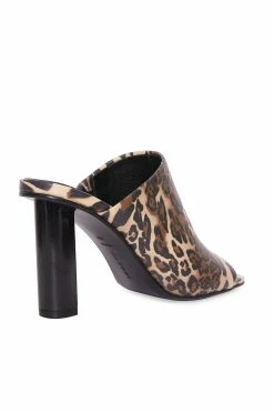 Gamine Luxe Leopard Column Heel Mule -Natori Sales Shop Gamine Luxe Leopard Column Heel Mule Chestnut by Natori 4 14348.1656011521