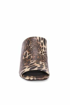 Gamine Luxe Leopard Column Heel Mule -Natori Sales Shop Gamine Luxe Leopard Column Heel Mule Chestnut by Natori 5 85761.1656072329