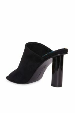 Gamine Suede Column Heel Mule -Natori Sales Shop Gamine Suede Column Heel Mule Black by Natori 3 83265.1656012087