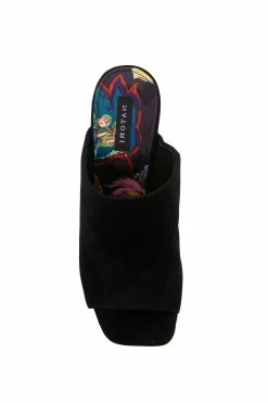 Gamine Suede Column Heel Mule -Natori Sales Shop Gamine Suede Column Heel Mule Black by Natori 5 46753.1656012091