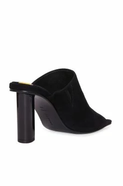 Gamine Suede Column Heel Mule -Natori Sales Shop Gamine Suede Column Heel Mule Black by Natori 7 54218.1656012089