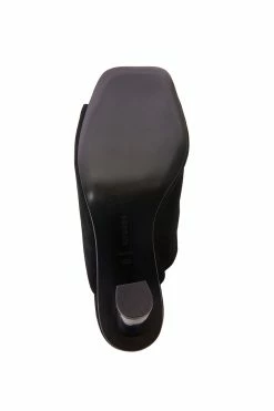 Gamine Suede Column Heel Mule -Natori Sales Shop Gamine Suede Column Heel Mule Black by Natori 8 82162.1662049573