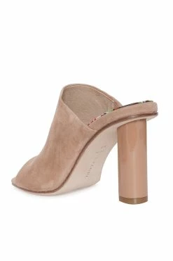 Gamine Suede Column Heel Mule -Natori Sales Shop Gamine Suede Column Heel Mule Natural by Natori 2 33729.1659021005