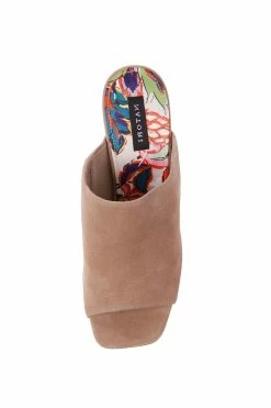 Gamine Suede Column Heel Mule -Natori Sales Shop Gamine Suede Column Heel Mule Natural by Natori 7 09201.1659021013