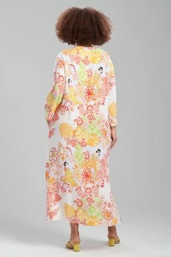 Geisha Garden Mandarin Caftan 11 Geisha Garden Mandarin Caftan -Natori Sales Shop Geisha Garden Mandarin Caftan White Multi by N Natori 4 48283.1675369454