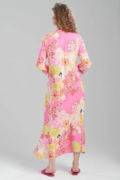 Geisha Garden Mandarin Caftan 13 Geisha Garden Mandarin Caftan -Natori Sales Shop Geisha Garden Mandarin Gown Pink Multi by N Natori 2 86132.1675369463