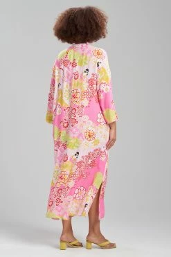 Geisha Garden Mandarin Caftan 15 Geisha Garden Mandarin Caftan -Natori Sales Shop Geisha Garden Mandarin Gown Pink Multi by N Natori 4 79015.1675369466