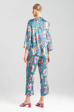 Geisha-Printed Satin PJ -Natori Sales Shop Geisha Printed Satin PJ Green Multi by N Natori 2 15100.1668188079