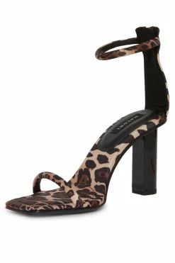 Glow Luxe Leopard Satin Block Heel Sandal -Natori Sales Shop Glow Luxe Leopard Satin Sandal Chestnut by Natori 3 67055.1644252210