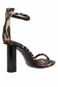 Glow Luxe Leopard Satin Block Heel Sandal -Natori Sales Shop Glow Luxe Leopard Satin Sandal Chestnut by Natori 4 33820.1644252211