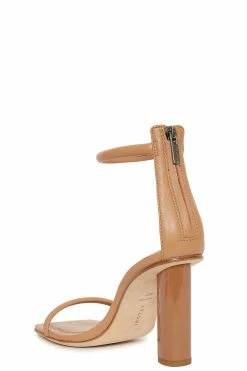Glow Nappa Leather Block Heel Sandal -Natori Sales Shop Glow Nappa Leather Sandal Doe by Natori 2023 4 97104.1681418704