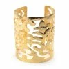 Gold Plated Scroll Cuff Bangle