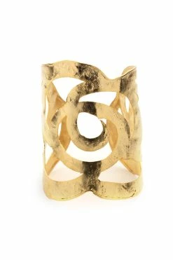 Gold Plated Scroll Cuff