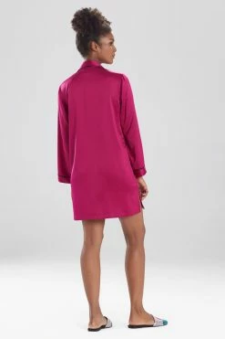 Feathers Satin Essentials Notch Collar Sleepshirt -Natori Sales Shop H72057 CRA 2 97220.1599853043