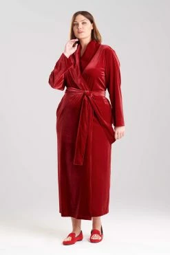 Natalie Velvet Robe -Natori Sales Shop H74086X dark red 2 updated 84458.1662997828