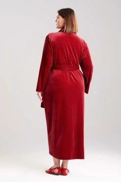Natalie Velvet Robe -Natori Sales Shop H74086X dark red back 2 updated 13008.1662997829