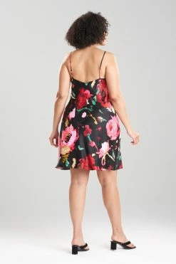 Haiku Charm V-Neck Lace Slip -Natori Sales Shop Haiku Charm V Neck Lace Slip Black Multi by Natori 4 09744.1662065772