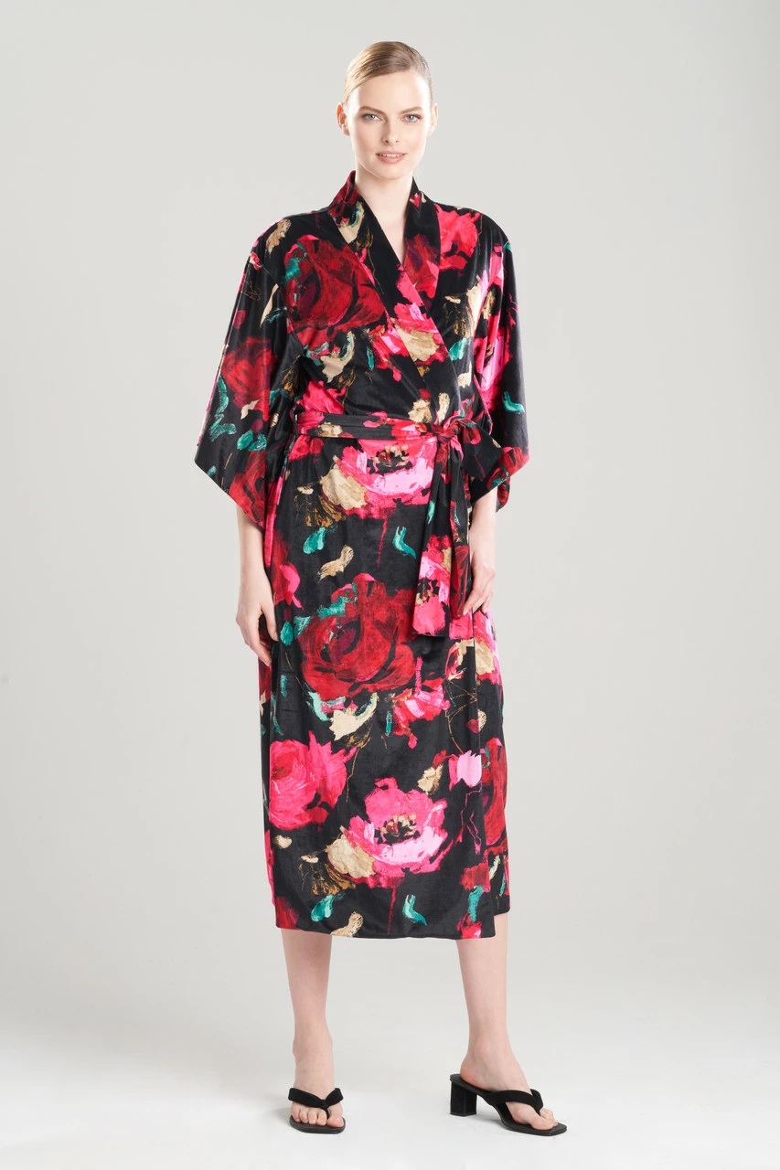 Haiku Printed Velvet Reversible Robe 1 Haiku Printed Velvet Reversible Robe
