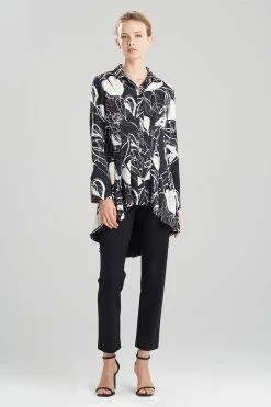 Hana Fluid Crepe Darted Tunic Shirt