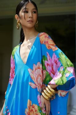 Hanabi Beaded Silk Caftan -Natori Sales Shop Hanabi Beaded Silk Caftan Astor by JN 40481.1677878853