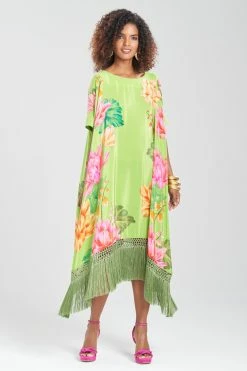 Hanabi Fringe Silk Caftan